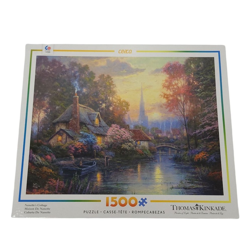 Thomas Kinkade Nanettes Cottage 1500 Piece Jigsaw Puzzle 3401-23 Ceaco COMPLETE